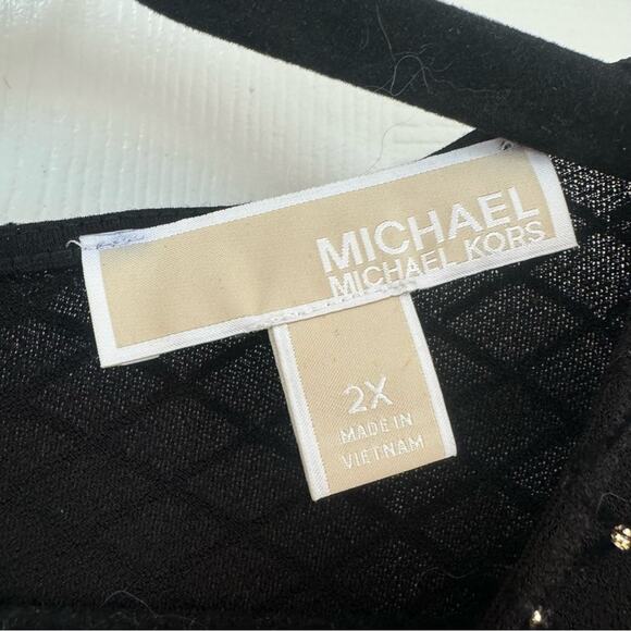 MICHAEL Michael Kors drop waist embellished dress w/shirred skirt black velvet - Picture 9 of 11